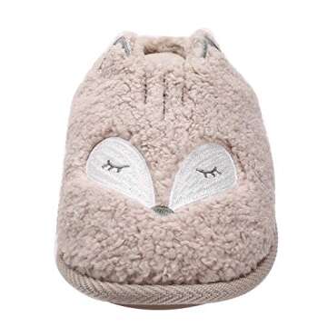 Tuiyata Cute Fox Animal Slippers for Women Mens Winter Warm Memory Foam Cotton Home Slippers Soft Plush Fleece Slip on House Slippers for Girls Indoor Outdoor Shoes…