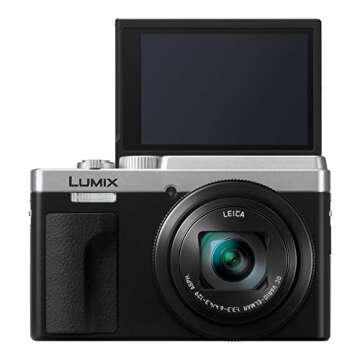 Panasonic LUMIX ZS80 20.3MP Digital Camera, 30x 24-720mm Travel Zoom Lens, 4K Video, Optical Image Stabilizer and 3.0-inch Display – Point & Shoot Camera with Lecia Lens- DC-ZS80S (Silver), Black