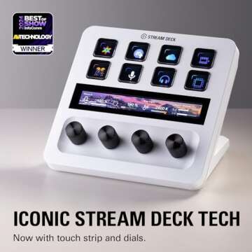 Elgato Stream Deck + White, Audio Mixer, Production Console and Studio Controller for Content Creato...