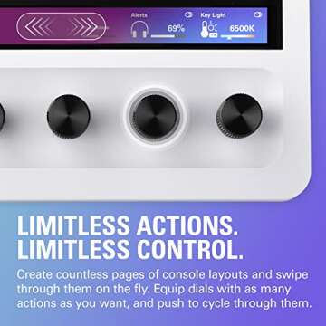 Elgato Stream Deck + White, Audio Mixer, Production Console and Studio Controller for Content Creators, Streaming, Gaming, with customizable touch strip dials and LCD keys, works with Mac and PC