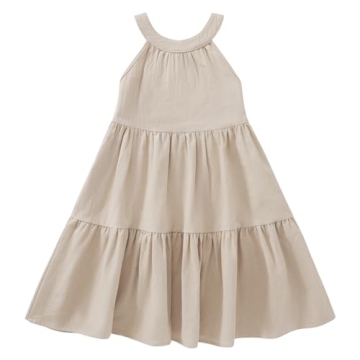 Toddler Baby Girls Dress Summer Cotton Linen Casual Outfit