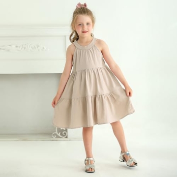 Toddler Baby Girls Dress Summer Cotton Linen Casual Outfit