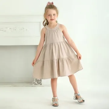 Toddler Baby Girls Dress Summer Cotton Linen Casual Outfit