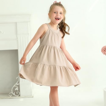 Toddler Baby Girls Dress Summer Cotton Linen Casual Outfit