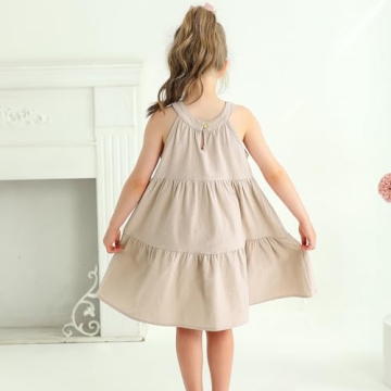 Toddler Baby Girls Dress Summer Cotton Linen Casual Outfit