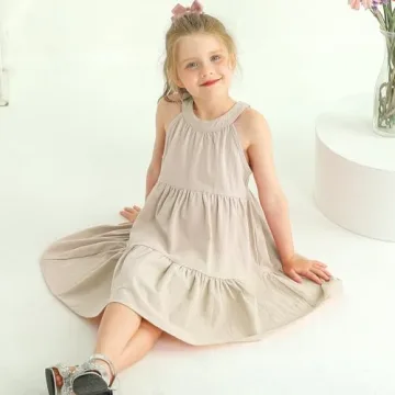 Toddler Baby Girls Dress Summer Cotton Linen Casual Outfit