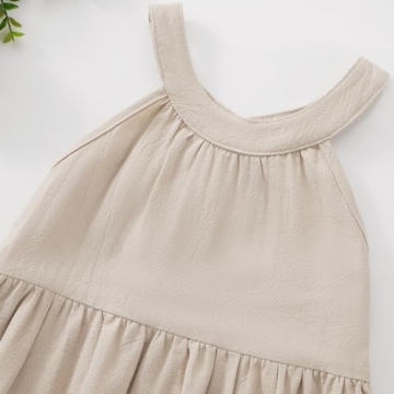 Toddler Baby Girls Dress Summer Cotton Linen Casual Outfit