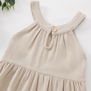 Toddler Baby Girls Dress Summer Cotton Linen Casual Outfit