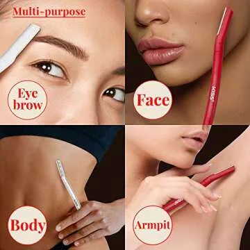 Kiss New York Eyebrow Razor Trimmer Facial Hair Shaper Remover, Multipurpose Exfoliating Dermaplaning Dermaplane Shaving Tools for Men & Women 9 Count