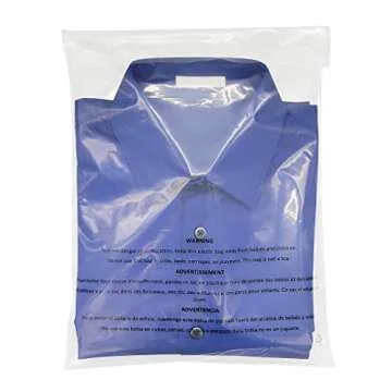 PolyPackers Combo Pack of 400 Self Seal Clear Poly Bags with Suffocation Warning 100 each of 6x9, 8x10, 9x12, 11x14 Permanent Adhesive For FBA, Packaging Clothes, Shirts and More(PP-400-COMBO-M)
