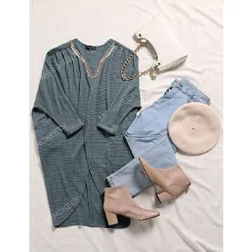 MEROKEETY Women's 2024 Fall Waffle Knit Batwing Long Sleeve Cardigan Loose Open Front Sweater Coat, DustyGreen, Small