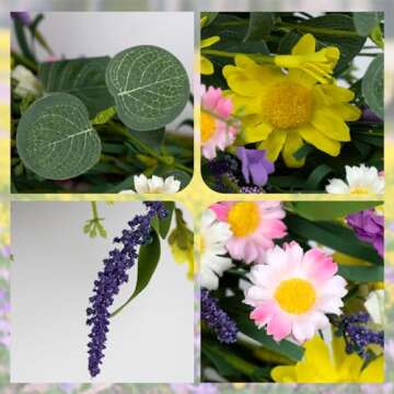 J'FLORU Large Spring Wreath 28 Inch for Easter Decor