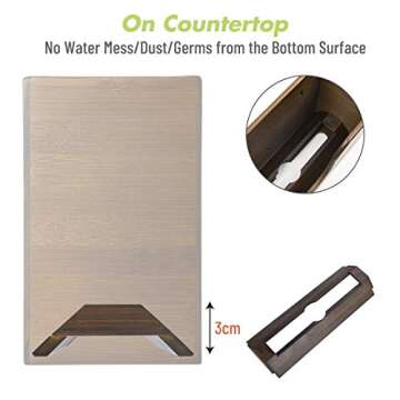 Bamboo Paper Towel Dispenser, Paper Towel Holder for Kitchen Bathroom Toilet of Home and Commercial, Wall Mount or Countertop for Multifold, C Fold, Z fold, Trifold Hand Towels (Vintage Brown)