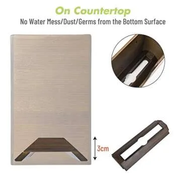 Bamboo Paper Towel Dispenser, Paper Towel Holder for Kitchen Bathroom Toilet of Home and Commercial, Wall Mount or Countertop for Multifold, C Fold, Z fold, Trifold Hand Towels (Vintage Brown)