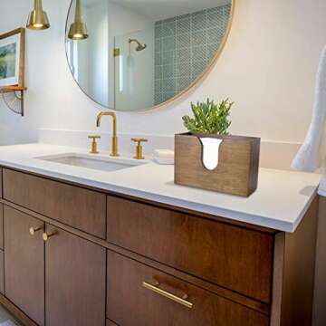 Bamboo Paper Towel Dispenser, Paper Towel Holder for Kitchen Bathroom Toilet of Home and Commercial, Wall Mount or Countertop for Multifold, C Fold, Z fold, Trifold Hand Towels (Vintage Brown)