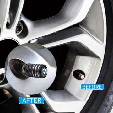 Premium Tire Valve Stem Caps for BMW - 4 Pack