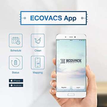 Ecovacs Deebot 907 Smart Robotic Vacuum, Carpet, Bare Floors, Pet Hair + Mapping Technology, High Suction Power, WiFi, Compatible with Alexa and Google Assistant (Renewed)