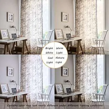 Lahome Floral Tassel Cotton Linen Curtains for Style