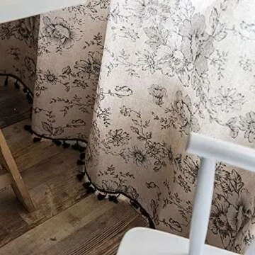 Lahome Floral Tassel Cotton Linen Curtains for Style