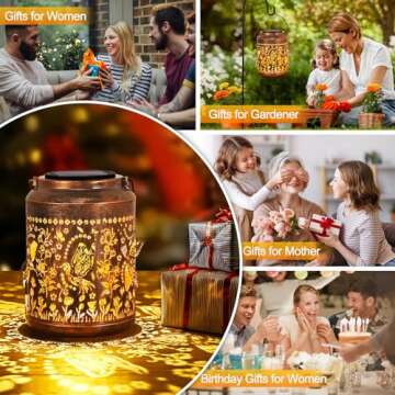 Uspring Mothers Day Gifts 3D Hummingbird Solar Lantern Gifts for Women Mom Grandma Birthday Gifts fo...