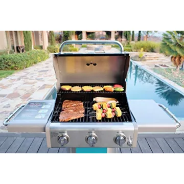 Kenmore 3-Burner Propane BBQ Grill with Cast Iron Grates