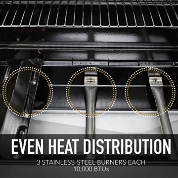 Kenmore 3-Burner Propane BBQ Grill with Cast Iron Grates