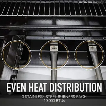 Kenmore 3-Burner Propane BBQ Grill with Cast Iron Grates