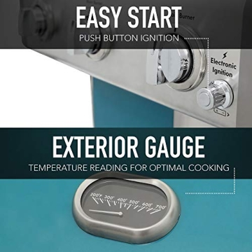 Kenmore 3-Burner Propane BBQ Grill with Cast Iron Grates