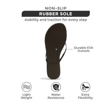 Project Cloud Flip flops for Women - Memory Foam Flats Slippers for Women 2025 - Vegan Leather Women Slippers & Womens Sandals Beach Essentials Slides for Women Footwear (Foundations, Black, 9)
