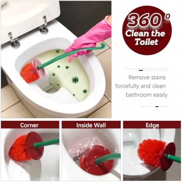 Cute Cherry Toilet Brush & Holder Set - Fun Bathroom Accessory