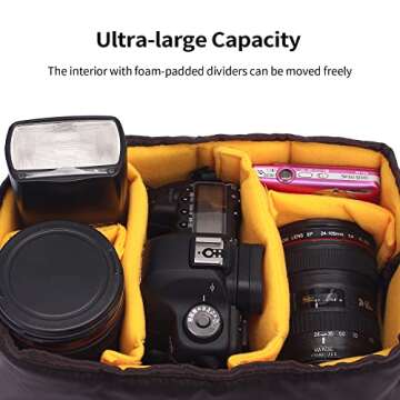 Selens High-Capacity Shockproof DSLR SLR Camera Padded Bag Case Partition Camera Insert, Make Your Own Camera Bag