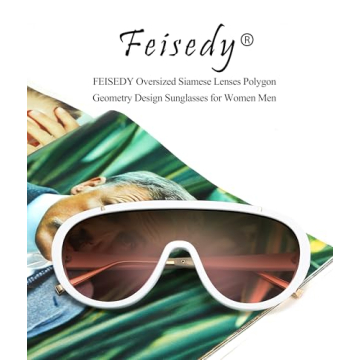 FEISEDY Sunglasses Women Oversized One Piece Frame UV400 Sun Glasses Trendy Retro Shades B2580