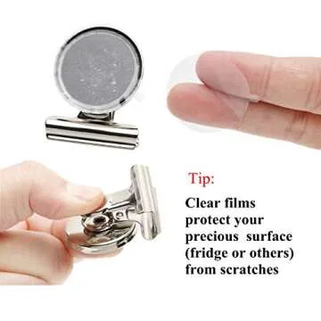 Ninth Five Strong Magnetic Clips - Heavy Duty Refrigerator Magnet Clips - 31mm Wide 12Pack Scratch Safe - Clip Magnets Best for House Office School Use, Hanging Home Decoration, Photo Displays