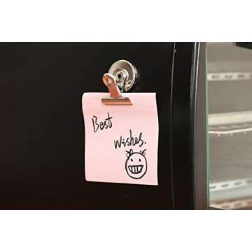 Ninth Five Strong Magnetic Clips - Heavy Duty Refrigerator Magnet Clips - 31mm Wide 12Pack Scratch Safe - Clip Magnets Best for House Office School Use, Hanging Home Decoration, Photo Displays