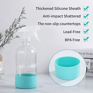 HOMBYS Glass Spray Bottles - 17 oz, Eco-Friendly, 3 Pack