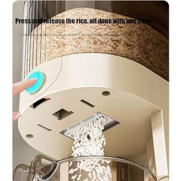 Peaoop 11LB Rice Dispenser, Large Grain Container Storage with Lid Measuring Cylinder Household Cereal Dispenser Bucket for Kitchen Soybean Corn(11lb)