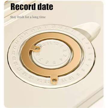 Peaoop 11LB Rice Dispenser, Large Grain Container Storage with Lid Measuring Cylinder Household Cereal Dispenser Bucket for Kitchen Soybean Corn(11lb)