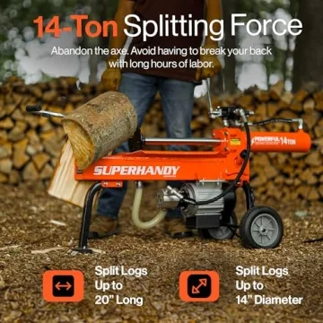SuperHandy 14-Ton Electric Log Splitter for Efficient Splitting