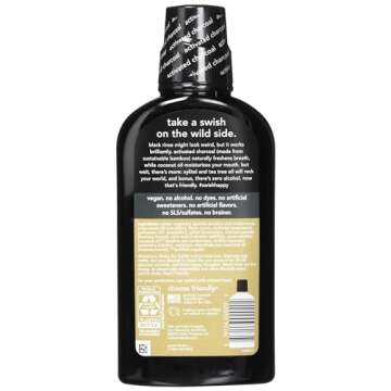 Hello Activated Charcoal Extra Freshening Mouthwash, Natural Fresh Mint and Coconut Oil, Fluoride Fr...