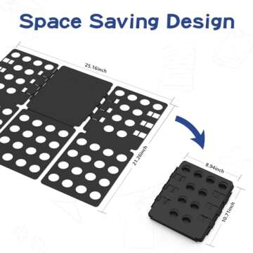 T Shirt Folding Board Shirts Clothes Folder Durable Plastic Laundry Boards,10.23 * 7.88 * 1.18 inches Black