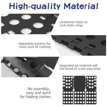 T Shirt Folding Board Shirts Clothes Folder Durable Plastic Laundry Boards,10.23 * 7.88 * 1.18 inches Black