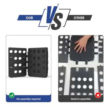 T Shirt Folding Board Shirts Clothes Folder Durable Plastic Laundry Boards,10.23 * 7.88 * 1.18 inches Black