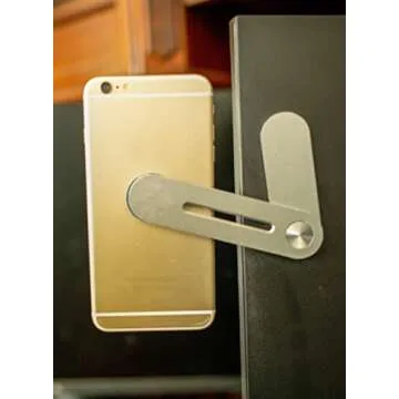 Silver Magnetic Laptop Phone Holder | Side Mount Clip Stand