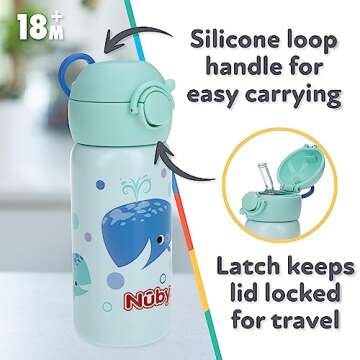 Nuby Thirsty Kids No Spill Stainless Steel Cup - 14 Oz