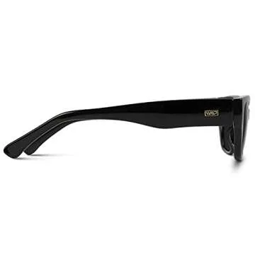 WearMe Pro - Thick Rectangular Trendy Women Sunglasses (Black Frame/Black Lens)