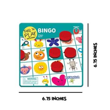 PlayMonster Take N Play Anywhere Bingo - Magnetic Pieces in Magnetic Travel Friendly Tin for Fun on the Go- For Ages 4+