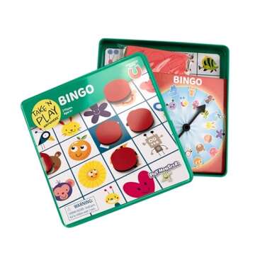 PlayMonster Take N Play Anywhere Bingo - Magnetic Pieces in Magnetic Travel Friendly Tin for Fun on the Go- For Ages 4+