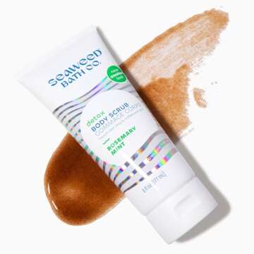 Seaweed Bath Co. Detox Body Scrub, Rosemary Mint Scent, 6 Ounce, Sustainably Harvested Seaweed, French Sea Clay, Coffee Extract