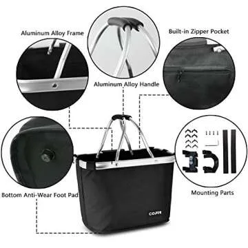 COFIT Collapsible Multi-Purpose Bike Basket for All