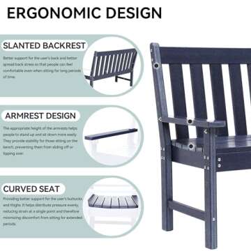 YITAHOME Garden Bench - All Weather & Stylish Outdoor Seat